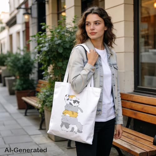 Funny Canvas Tote Bag, Reusable Shoulder Grocery Bag, Holiday Gift Bags for Friends, 13.7x15.7 inch - color: Style 06