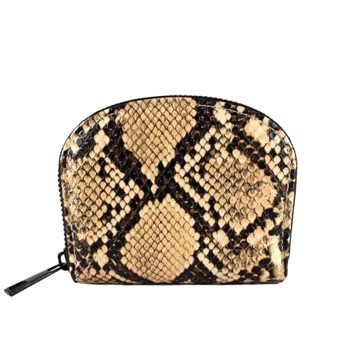 Small Zip Wallet Credit Card Wallet Coin change case Holder for women PU Leather(Sand Snake) - color: Sand Snake