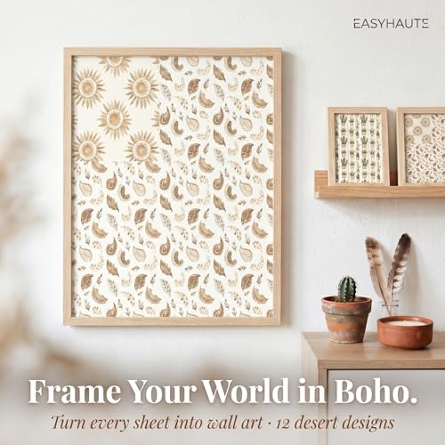 Scrapbook Paper & Scrapbooking Supplies, Boho 6x6 Double-Sided Patterned Cardstock Pad, Earthy Craft Sheets for Junk Journaling, Card Making & Scrap Book, 24 Sheets - color: Boho