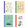 Monolike Spiral School Notebook, Olly Molly A 4P SET - 7.09 x 9.45inch, 98 Page, Academic Line Notebook - color: Olly Molly Line A