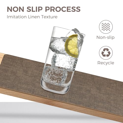 NCUE Vinyl Placemats Set of 12, 17"x12" Wipeable Place Mats with Coasters - color: Dark Coffee, size: Set of 12