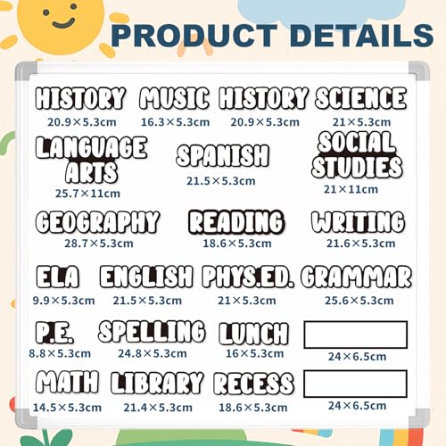 20 Pieces Classroom Schedule Magnets School Class Subject Magnets Teacher Subject Labels for Classroom Organization (Blackwhite) - color: Blackwhite
