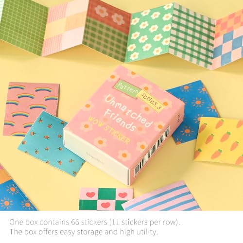 Monolike Wow Sticker Unmatched Friends Pattern Series.3 + Series.4 Set - Mini Size Cute Stickers, Square Stickers - color: Unmatched Friends Pattern Wow Series.3 + Series.4