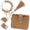 Wristlet Wallet for Women with Keychain – RFID Card Holder Small Wallet Wristlet with Key Ring - color: Camel, style: Classic