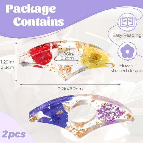 Dried Flower Book Page Holder 2PCS Book Accessories Thumb Book Page Holder Handmade Flower Bookmark for Reading Lovers Gifts for Book Lovers Teachers Students Kids (StyleC 2Pcs) - color: Stylec 2pcs