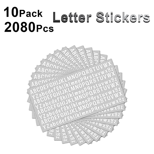 10 Sheet Small Letter Stickers, 1/2 Inch Self Adhesive Alphabet Stickers, Cute Vinyl Letter Stickers for Arts Crafts Outdoor Sign Poster Windows Doors Mailboxes Car Truck - White - color: White (0.5"), size: 0.5 Inch