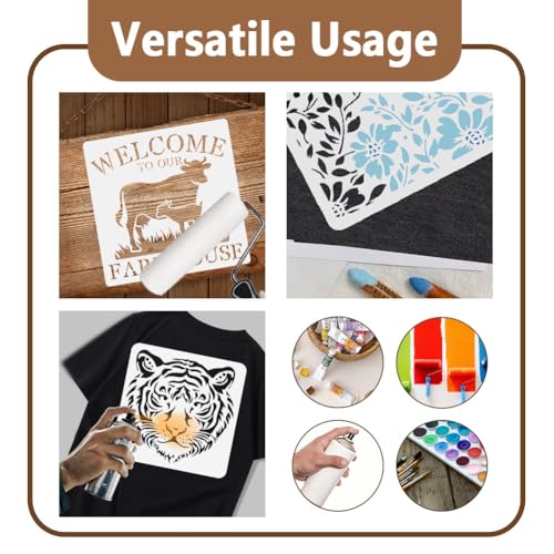 9Pcs Tropical Leaves Stencils, Reusable Painting Templates - style: Tropical Leaves