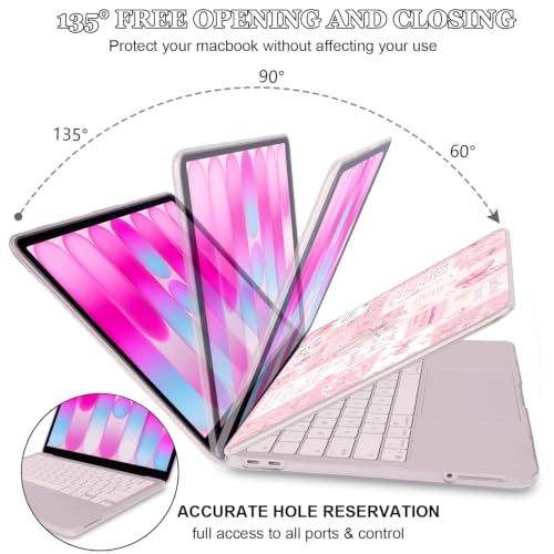 Pink Collage Pattern Case for MacBook 2026 Neo 13 Inch A18 Pro A3404 - color: Romantic Pink Patchwork