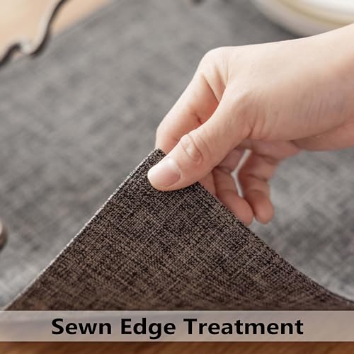Demetex Placemats Table Mats Set of 6 Heat Resistant Washable Cloth Place Mats for Dining Table Holiday, Dark Grey - color: Dark Grey, size: Placemats set of 6