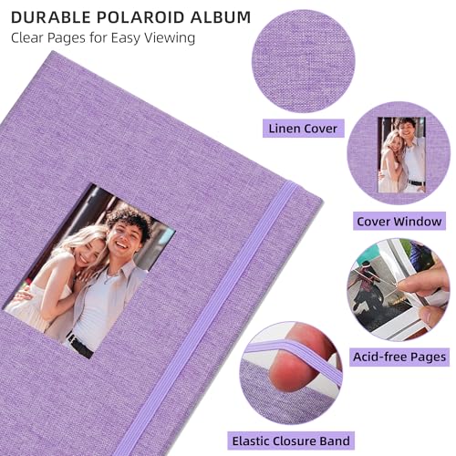 Vienrose Mini Polaroid Photo Album 208 Photos 2x3 Inch Purple 1 PACK - color: Purple, size: 1 PACK