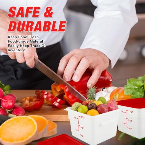 2 Pack Square Food Storage Container With Lid,12-22 Quart Commercial Storage Box With Scale & Handle,Cake Making,Dough Marinating Meat,Kitchen Supplies (Polypropylene, 12 Quart) - color: Polypropylene, size: Square-12 Quart