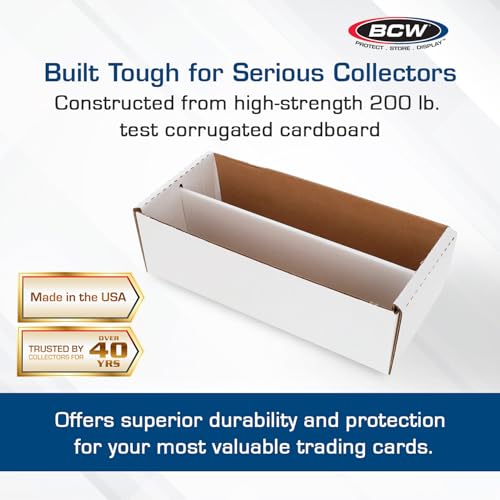 BCW Shoe Storage Card Box - 2 ct | Cardboard Box for Trading Cards, Gaming Cards, and Collectibles | Holds 1600 Standard Cards or 300 3x4 Toploaders | Gaming Card Organizer Box | Assembly Required - style: 2 Pack