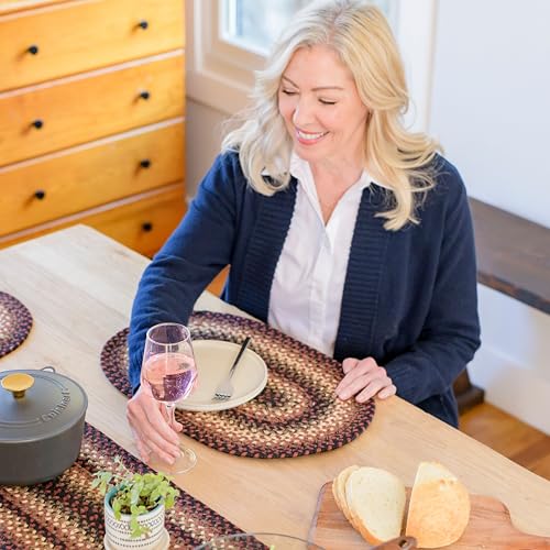 Homespice Prescott Jute Braided Placemats, Oval 13x19 Set of 4 - color: Prescott