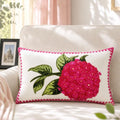 Alysheer Hydrangea Embroidered Lumbar Throw Pillow Covers 12"x 20",Hot Pink - color: Hydrangea Hot Pink, size: 20" x 12" (Pack of 1)