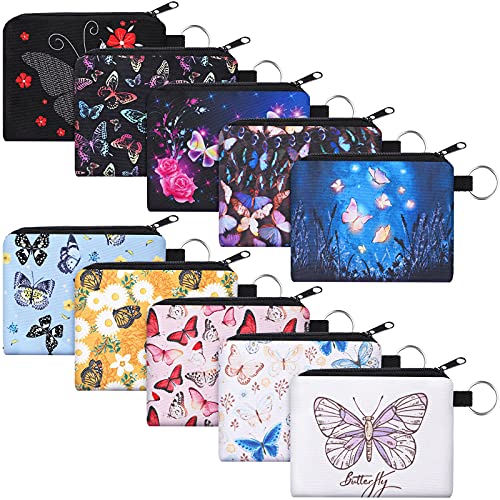 Boao 10 Pcs Small Change Coin Purse - size: 4.52 x 3.74 Inch, style: Butterfly and Flower