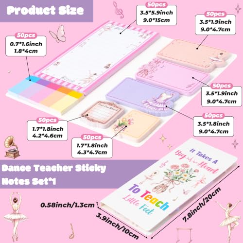 Xqumoi Ballet Dance Teacher Sticky Note Set for Office School Gift Supply - color: 1pack-dance Teacher