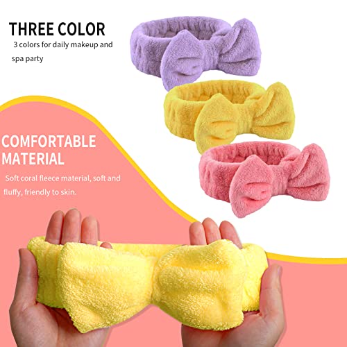 WSYUB Spa Headband, Makeup Headband for Washing Face, Skincare Headbands - color: Yellow,Pink and Purple