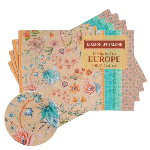 Maison d' Hermine Placemats Set of 4 Reusable 100% Cotton (13"x19") - color: 057 - Luxury Loft - Peach, size: 13" X 19" (Pack of 4)