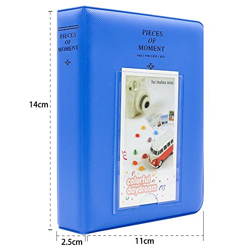 Ablus 64 Pockets Mini Photo Album for Fujifilm Instax Mini 7s 8 8+ 9 25 26 50s 70 90 Instant Camera & Name Card (Cobalt Blue) - color: Cobalt Blue