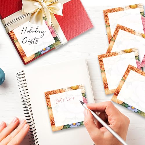 Sticky Notes 3x3 Inches, Cute Self-Stick Note Pads, Funny Memo Pads, Easy to Post Sticky Notes for Office, Home & Notebook Cute Colorful Flower - color: Cute Colorful Flower