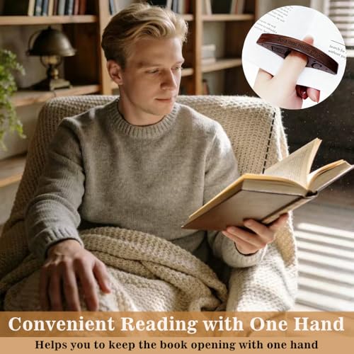 Personalized Book Page Holder with 26 Letters, Custom Finger Book Opener Thumb Bookmark with Initials for Women Men, Reading Accessories Gifts for Readers Book Lovers (Light Color-01, Letter M) - color: Light Color-01, size: Letter M