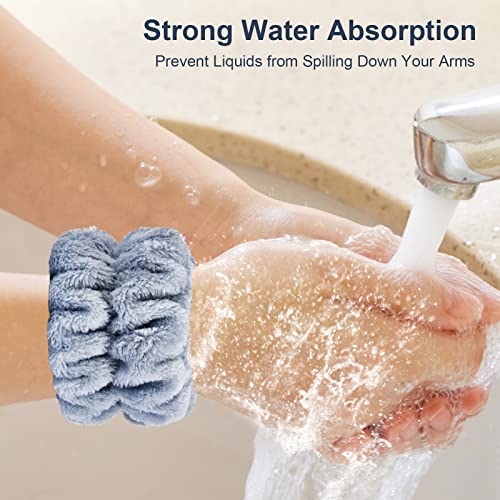 Dorbetar 2 Pcs Wrist Bands for Washing Face, Microfiber Wrist Towels for Washing Face, Spa Wristbands for Washing Face, Face Wash Wristbands, Arm Bands for Washing Face for Woman and Children - color: A-Cyan, size: 2 Count (Pack of 1)