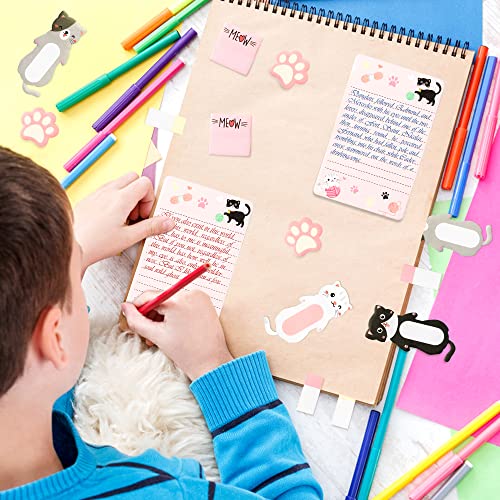 Xqumoi I Just Really Like Cat Sticky Notes Set, 550 Sheets, Cute Cat and Paw Shaped Self-Stick Notes Pads Animal Divider Tabs Bundle Writing Memo Pads Back to School Office Supplies Small Gift - color: 1pack-cat