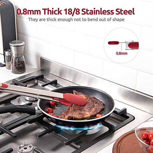U-Taste Kitchen Tong for Cooking, 600ºF Heat-Resistant Silicone, 16in/Red - color: Red, size: 16 inch