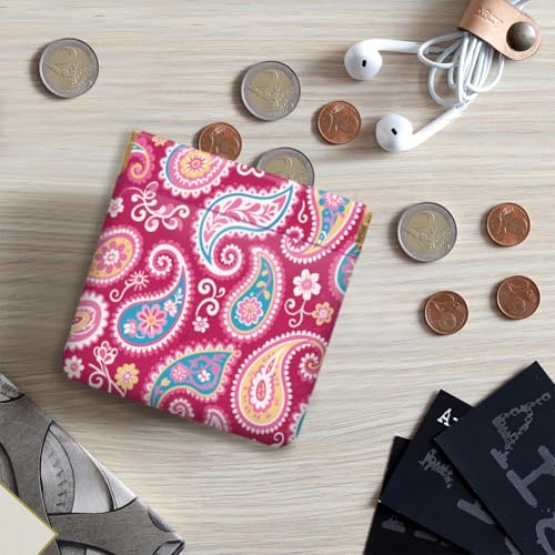Peacoblue Paisley Pattern Coin Purse,PU Leather Squeeze Pouch 4PCS - style: Paisley Pattern