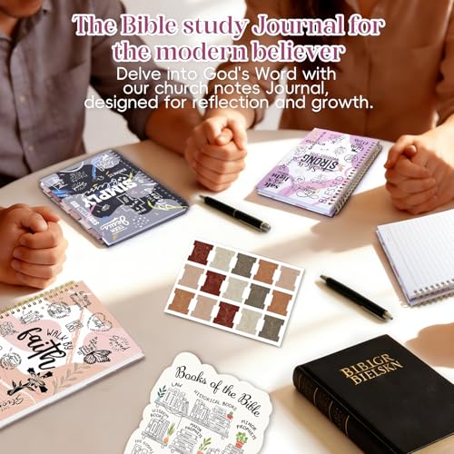 XKDOUS Hardcover Spiral Notebook, Bible Journal for Women, Bible Notebook - color: Purple
