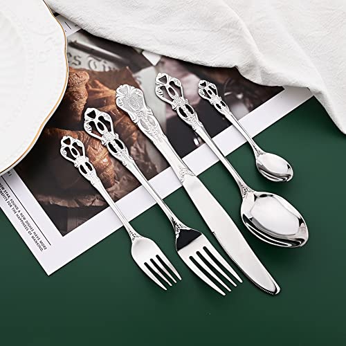 Dessert Forks Set of 6, Uniturcky Stainless Steel Silver Small Metal Forks Set, Mirror Polished Appetizer Forks, Modern Flatware Cutlery Salad Forks Use for Home, Party, Wedding, Cafes - 6.6 In - size: Dessert Fork 6 Pieces
