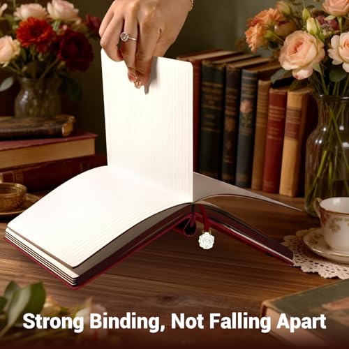 Aocii leather Journal for Women, A5 lined Daily Journals Notebook - color: burgundy