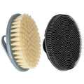 INNERNEED Food-Grade Soft Silicone Body Scrubber with PP Exfoliating Brush - color: (Set)pp Blue+silicone Black