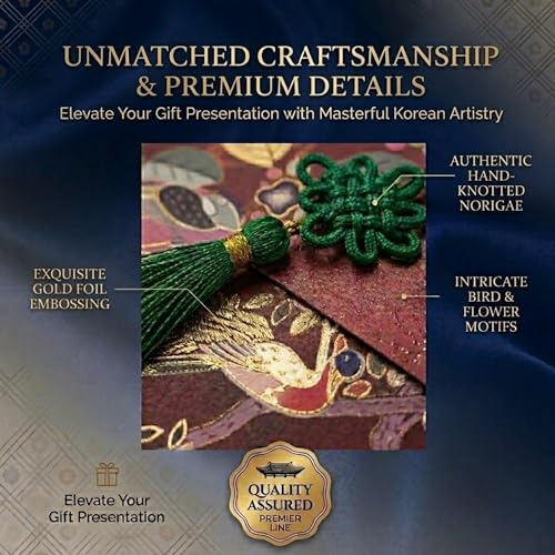 Premium Hanbok Money Envelopes & Cards - Golden Traditional 6 Pack