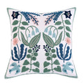 TAOSON Blue Green Floral Embroidered Throw Pillow Covers,20" x20“,Set of 2