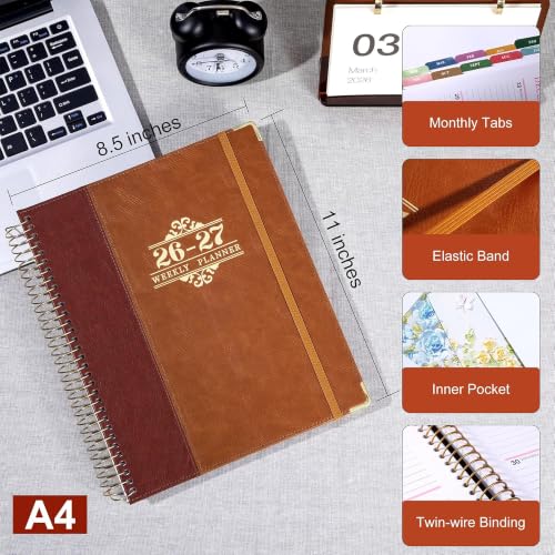 CAGIE 2026-2027 Weekly & Monthly Calendar Planner, Jul 2026-Dec 2027 - color: Rust Brown