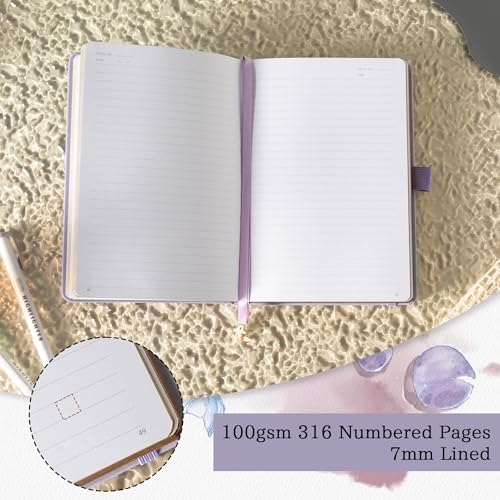 TIEFOSSI A5 Lined Journal Notebook 316 Pages for Women & Men - color: Light Purple, size: A5-Lined