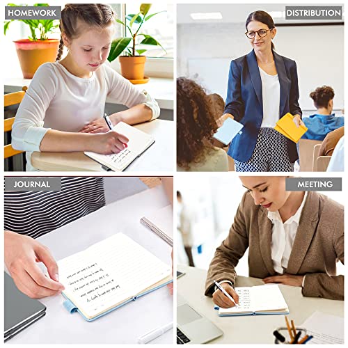 feela Pocket Notebook Journals, Mini Cute Small Hardcover College Ruled Notepad Office School Supplies, with 3 Black Pens, 3.5”x 5.5”, 3 Pack, A6, Solid Colors, Gray, Yellow, Light Blue - color: Gray, Yellow, Light Blue