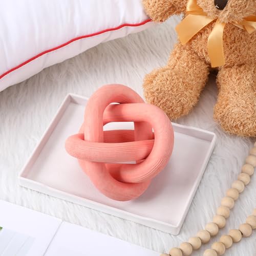 Yalikop 3 Link Wood Knot Decor Rustic Table Shelf Accents, Pea-Pink - color: Pea-pink