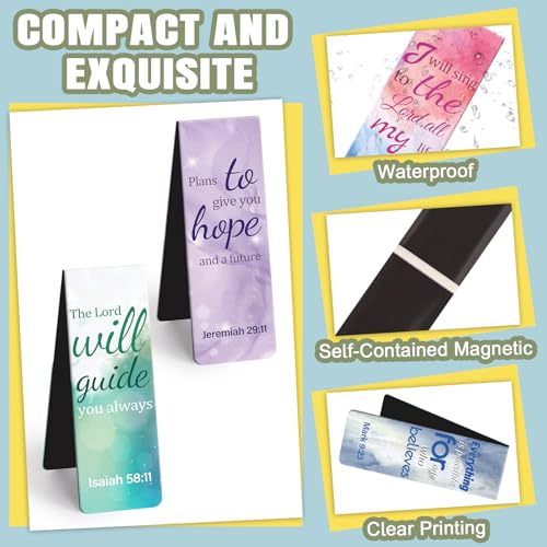 Magnetic Bookmarks, Tumwisk 15PCS Bible Quotes Bookmarks for Women - color: Colorful