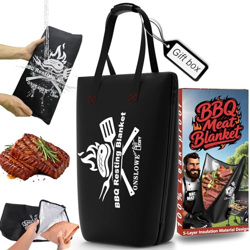 BBQ Blanket for Resting Meat - Meat Resting Bag of Washable Oxford Cloth - Insulated Brisket Resting Blanket for Turkey, Pork Shoulder & Beef - Gifts for Men, BBQ Lovers Gift (Black New, 25 in) - color: Black New, size: 25 in