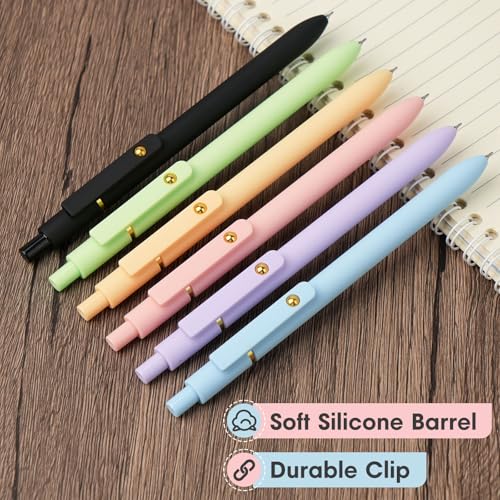 Ddaowanx Colored Gel Pens Set,0.5mm Retractable Quick Dry Colorful Ink Pens - color: 6Pcs-Aesthetic Colors, size: 1 Count (Pack of 6)