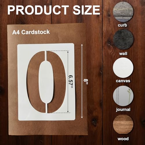 Number Stencils for Painting, 10 Pcs 8 Inch for Wall Decor Wood Signs - color: Number 8"