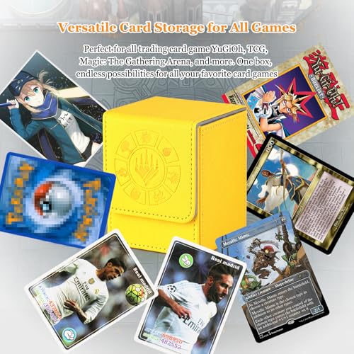 Arkeiliy MTG Deck Box 110+ Storage Sleeved Cards for Magic Commander - color: Yellow
