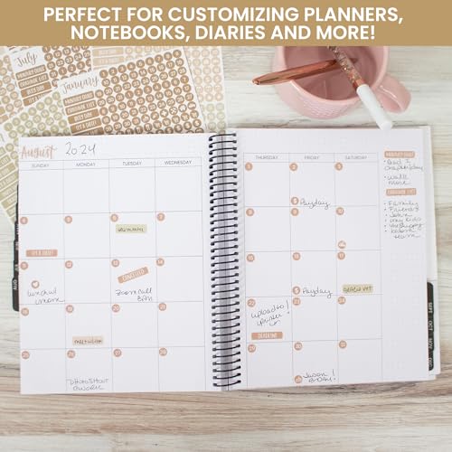 bloom daily planners Muted Neutrals Calendar Essentials Planner Stickers - 8 Sheets, 1629 Stickers Per Pack! - Color Coordinating Monthly Headings, Dates, Icons, Etc. - Aesthetic Boho - color: Aesthetic Boho