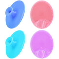 Silicone Facial Cleansing Brush - Face Scrubber & Exfoliator for Deep Cleaning, Blackhead & Acne Pore Care - color: Small - Blue&green&purple&rose