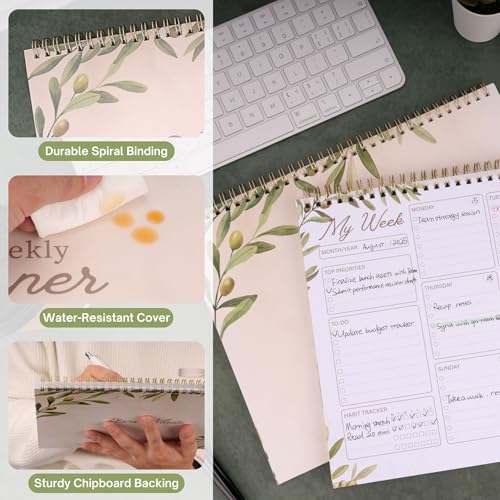 Undated Weekly Planner Notepad, 8.5" x11", 52 Weeks, Sage Green - color: Sage Green