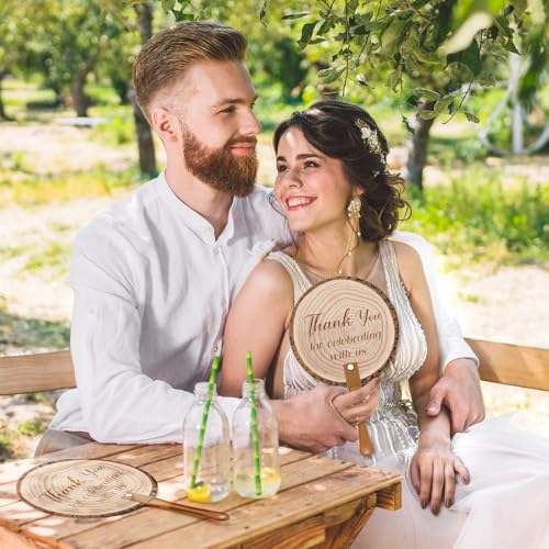 CroBlissful 100 Pcs Wedding Hand Fans for Guest Bulk, Handheld, Tree Bark - style: Tree Bark