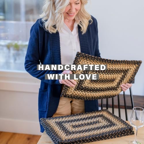 Homespice Kilimanjaro Jute Braided Placemats, Rect 13x19 Set of 6 - color: Kilimanjaro