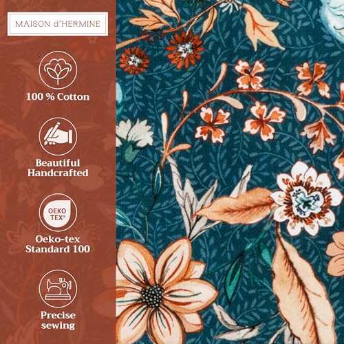Maison d' Hermine Placemats Set of 4 Reusable 100% Cotton (13"x19") - color: 041 - Luxury Loft - Dark Teal, size: 13" X 19" (Pack of 4)